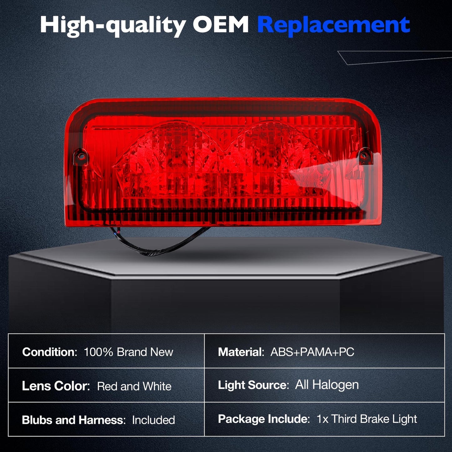 923-290 Rear Roof Mounted Third Brake Light For 1992-2022 Ford E-150 E-250 E-350