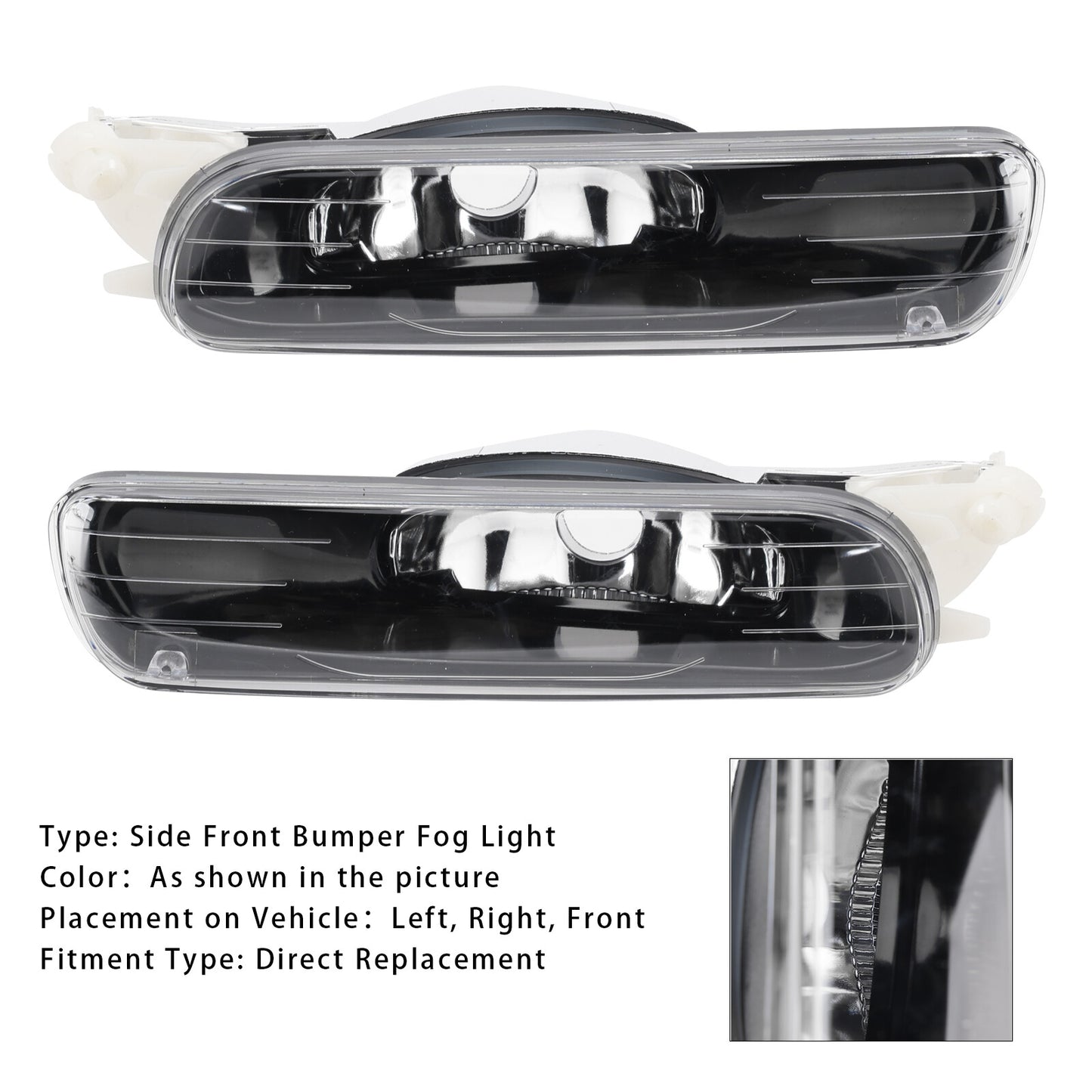 Pair Front Bumper Fog Light Without Blubs  For E46 323i 325i 1998-2001（Pre-LCI）