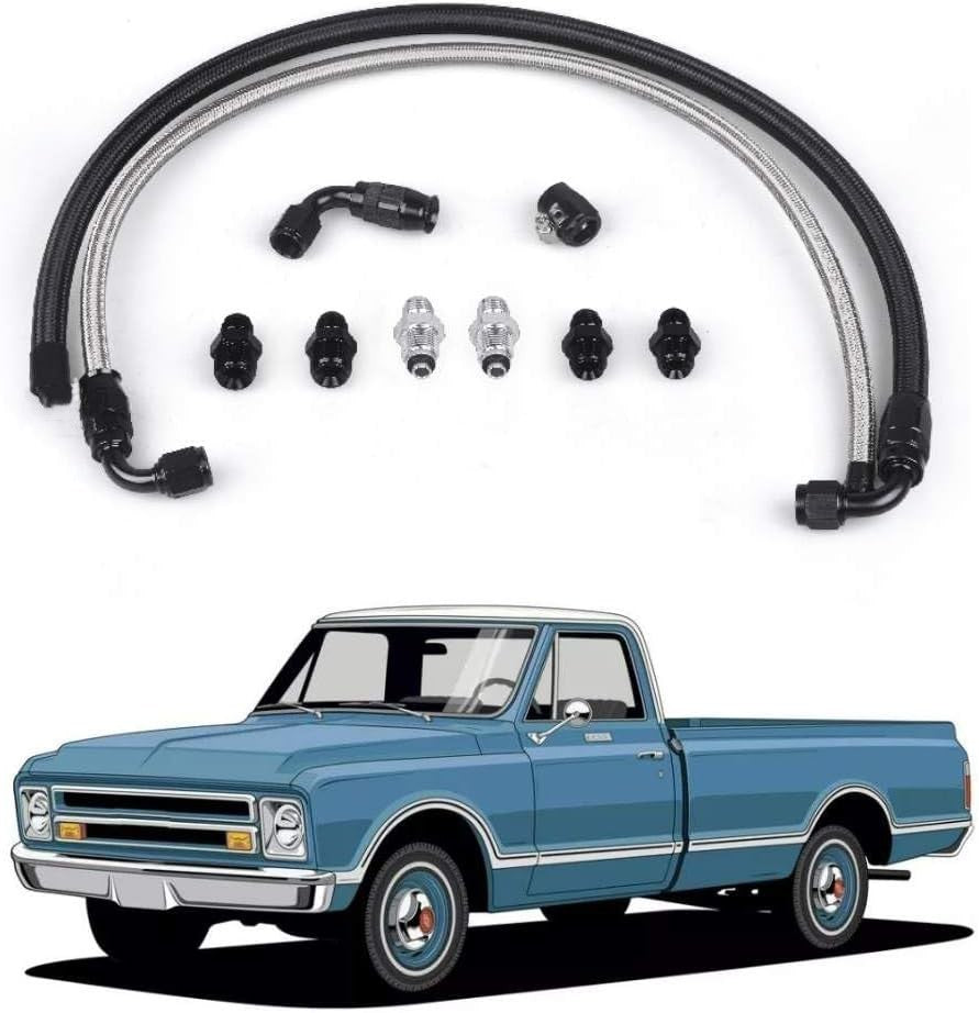 Universal 6AN Power Steering Pump Hose Kit For GM LS Swap Pressure Return Line