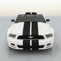 9" BLACK CARBON FIBER VINYL RALLY STRIPES RACING STRIPE For FORD MUSTANG COBRA