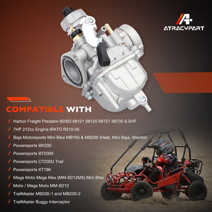 VM22 26mm Carburetor Throttle Assy Kit For Predator 212cc GX200 196cc CT200U