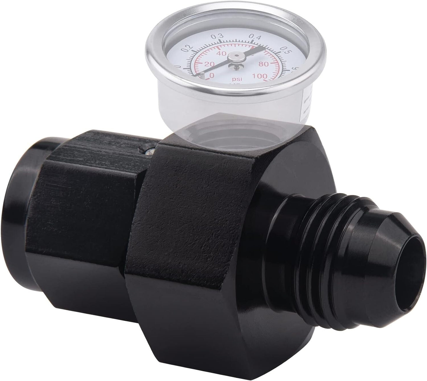 Fuel Pressure Fitting 6AN Male to Female with 1/8 NPT Gauge Port Hose Adapter