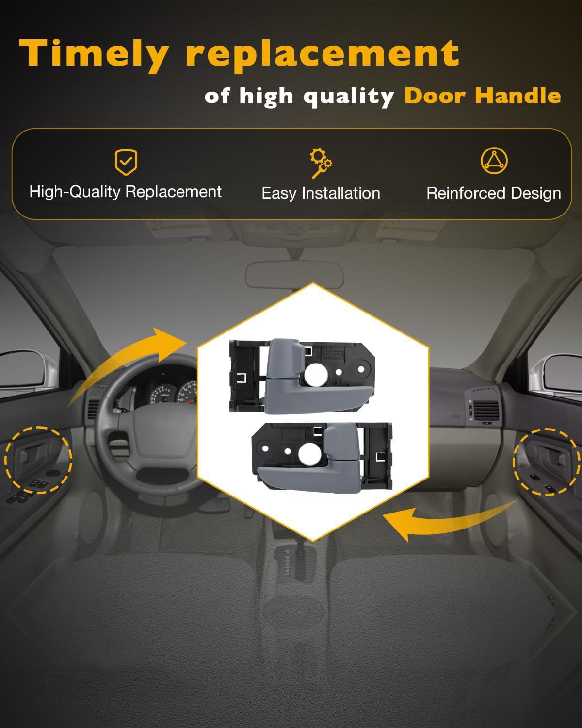 4X Interior Door Handle Front Rear Left & Right Fit 2004-09 Kia Spectra Spectra5