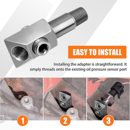 Oil Pressure Sensor Thread Adapter for GM/Chevy 305/350 Engines 45?? 90?? Port