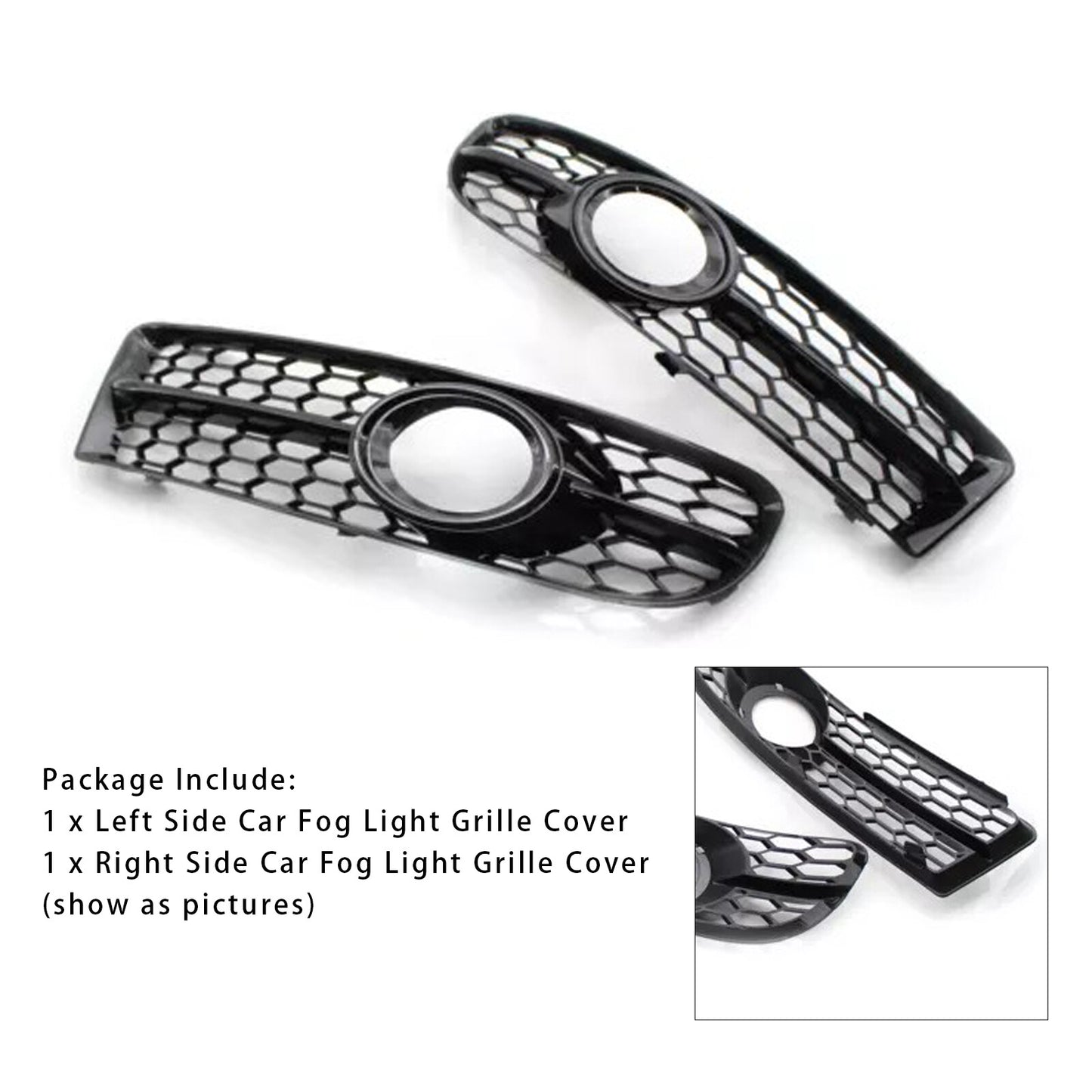 Front Bumper Honeycomb Fog Grille Cover For Audi A4 B7 S-Line S4 2005-2008 Black