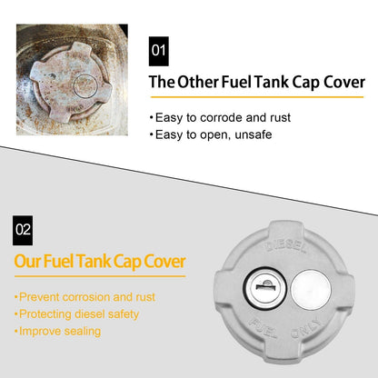 2 3/8" Locking Diesel Fuel Cap for 02 & Up Freightliner M2 Small Semi Box Trucks