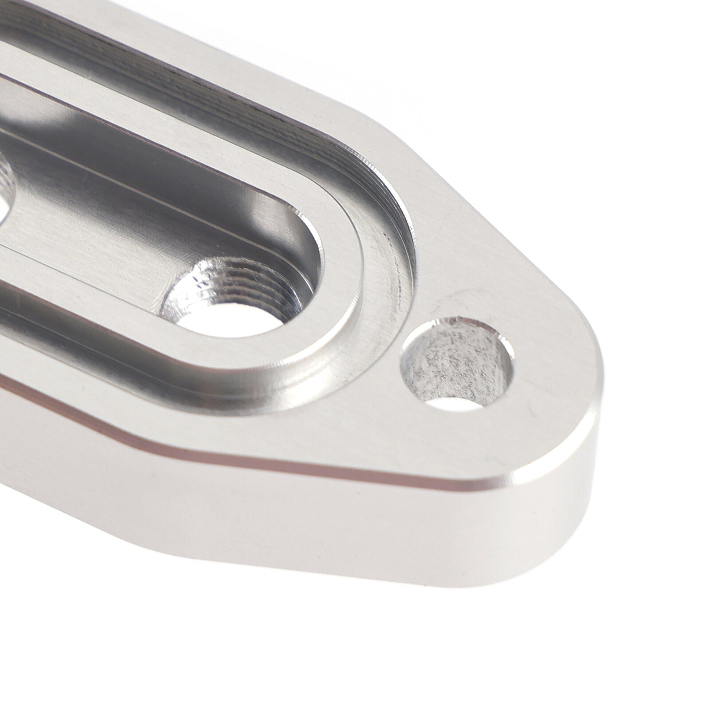 Twin Turbo Dual 1/8" NPT Oil Feed Line Adapter Plate for LS1 LSX LS3 LS2 LQ4