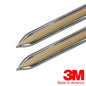 Vintage Style 5/8" Buckskin & Chrome Side Body Trim Molding - Formed Pointed End