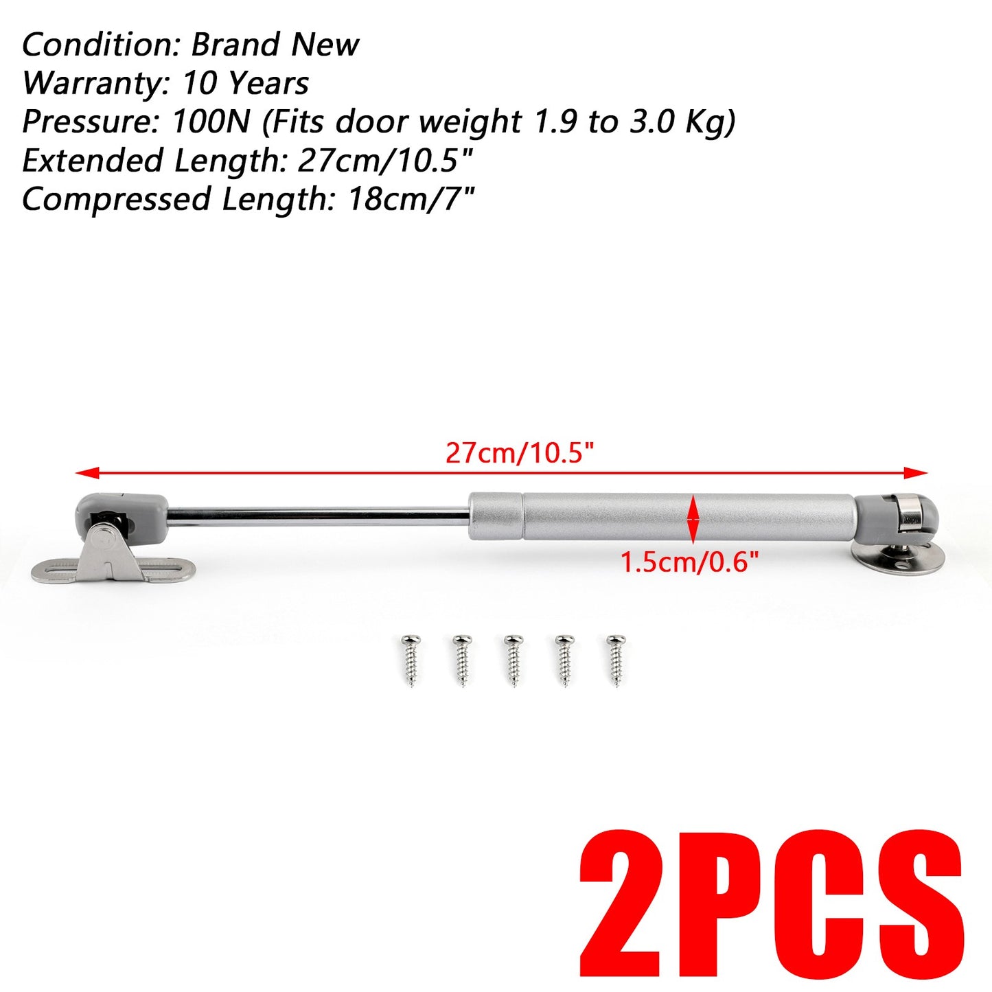 2 PACK Door Hinge Gas Spring Strut Prop Shock Lift Kitchen Cabinet Hydraulic