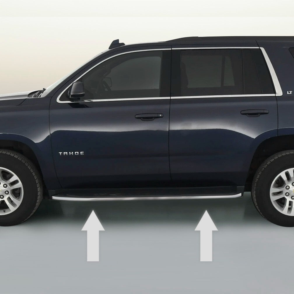 CHROME RUNNING BOARD TRIM MOLDING PACKAGE For 2015-2020 CHEVY TAHOE SUBURBAN