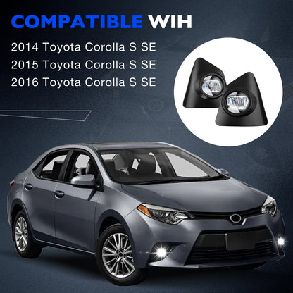 Fit 2014 2015 2016 Toyota Corolla S Bumper Fog Lights W/ Switch+Wiring Lamp Pair