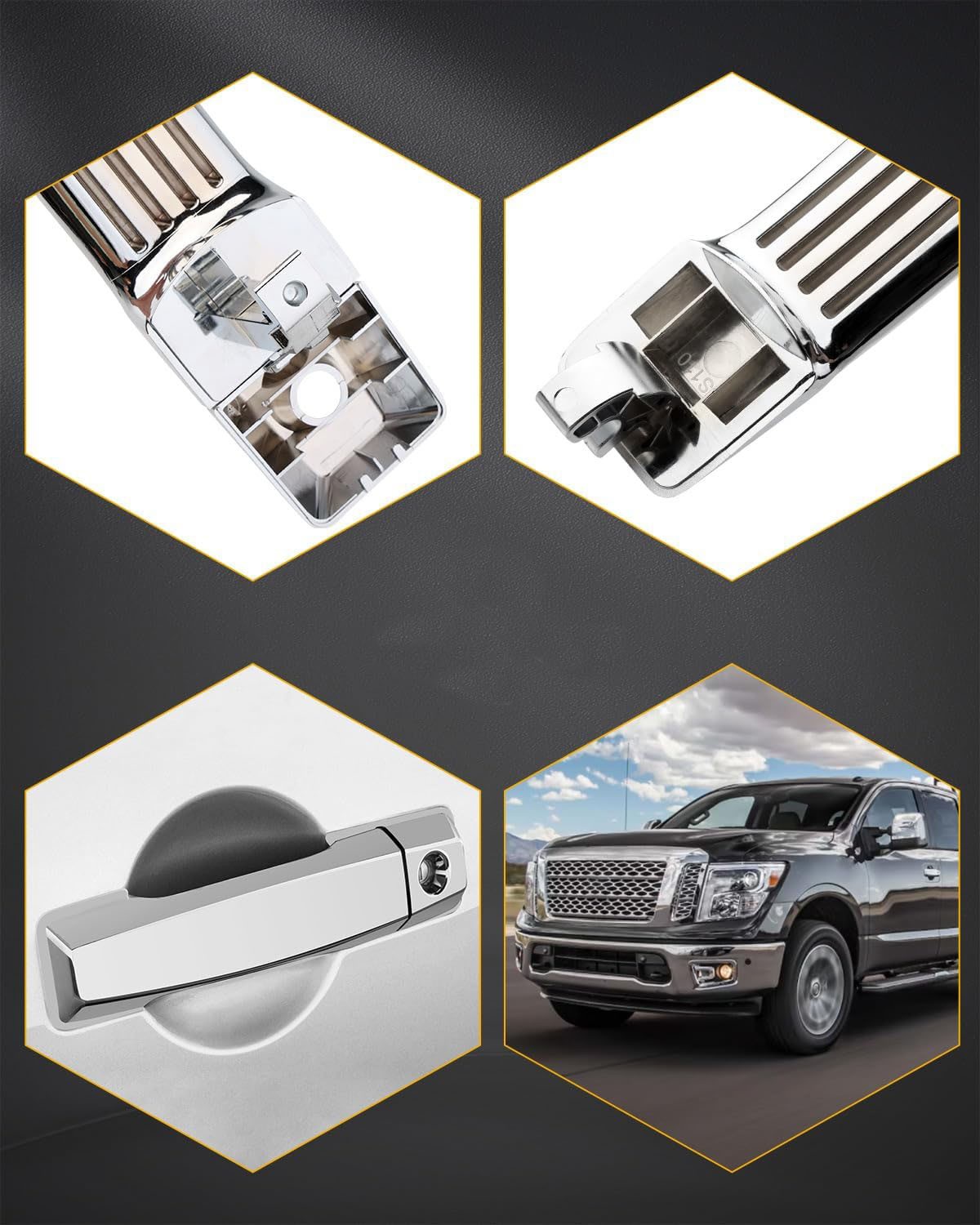 Exterior Door Handle Front Left & Right Side For 2004-2015 Nissan Titan INFINITI