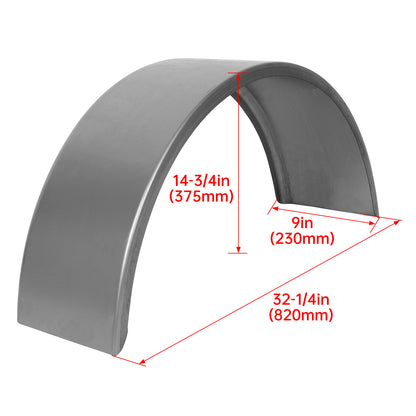 Solid Spare 1 x Steel Trailer Fender w/ Fender Back For For 14"-16" Wheel
