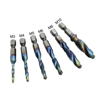 12Pcs 1/4" M3-M10 Hex Shank Composite HSS Metric Screw Thread Tap Drill Bits Set
