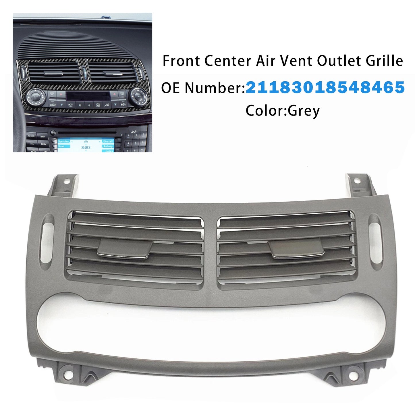 Front Center Air Vent Outlet Grille Grey For Benz E Class W211 2003-2008