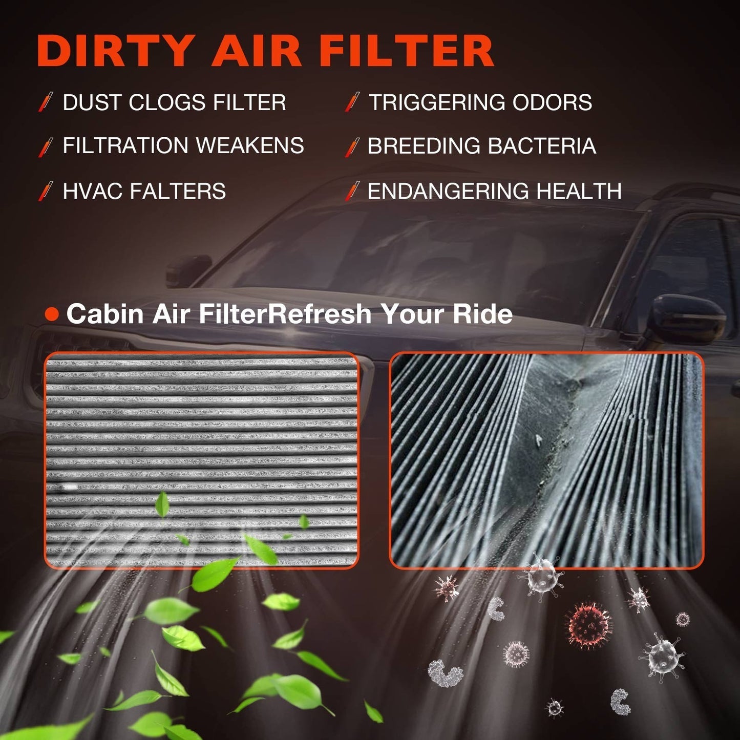 Premium Engine Cabin Air Filter Set For Kia Telluride Hyundai Santa Fe 3.8L 2.0L
