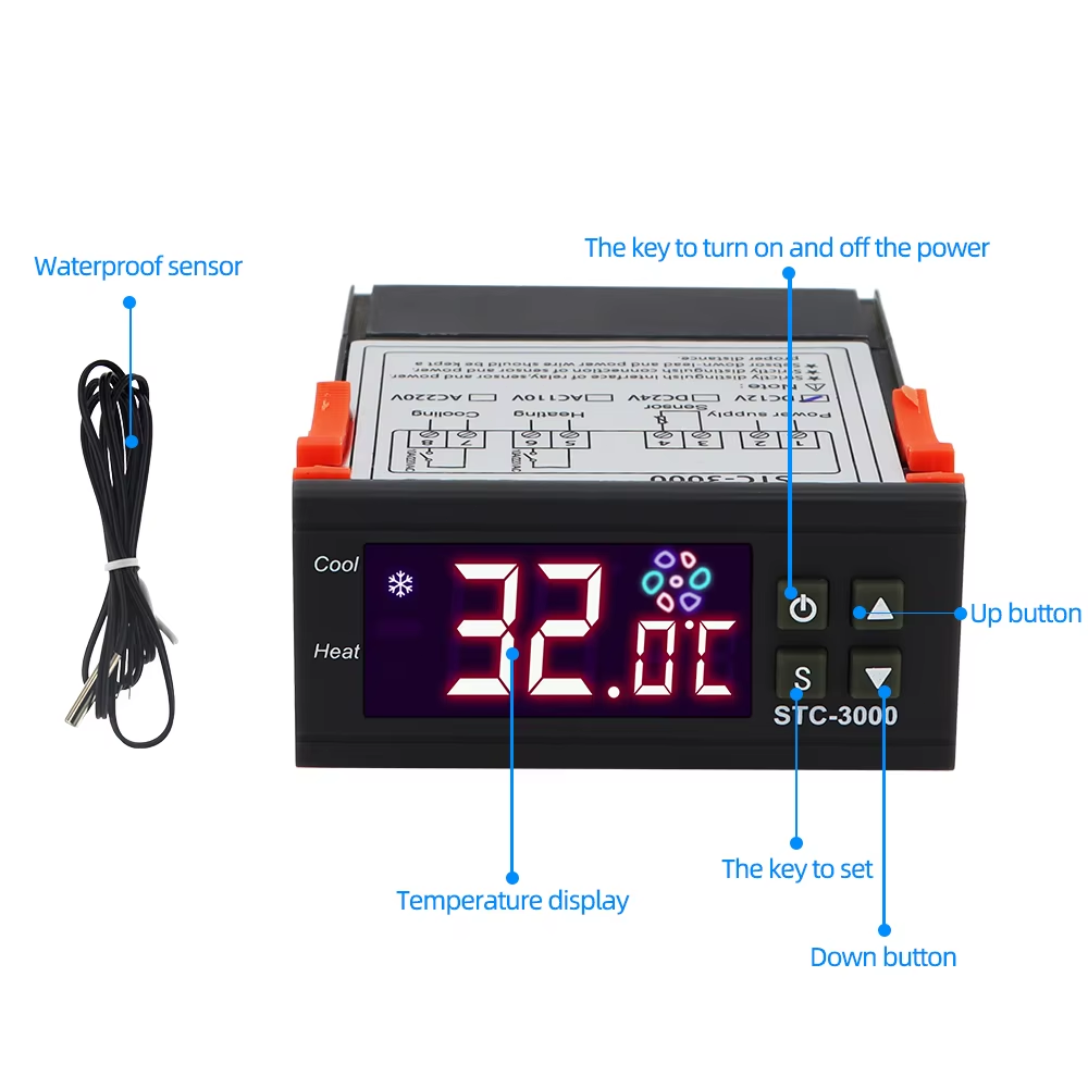 STC-3000 LED Digital Thermometer Temperature Controller Thermostat Regulator