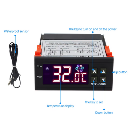 STC-3000 LED Digital Thermometer Temperature Controller Thermostat Regulator