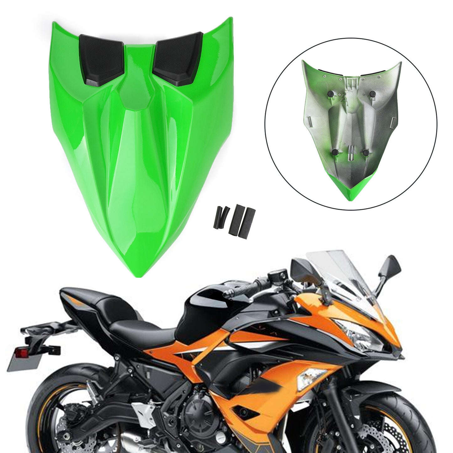 Motorcycle Rear Seat Fairing Cover Cowl For Kawasaki Z650 Ninja 650 17-23 LGreen
