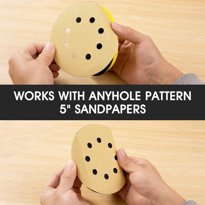 2PCS 5 in Mouse Round Hand Sander Sanding Block Tools Hook Loop Disc Backing Pad