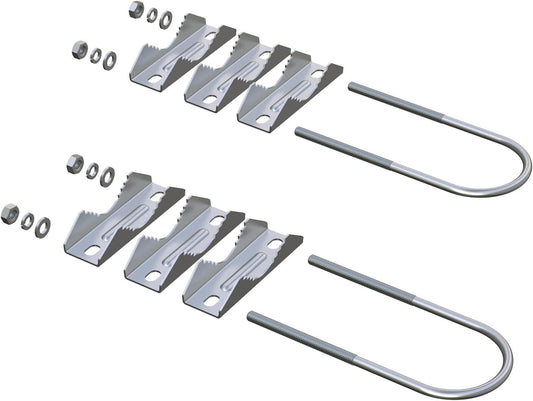 Double Antenna Mast Clamp, Antenna Mount Bracket Kit V Jaw Block with U Bolts