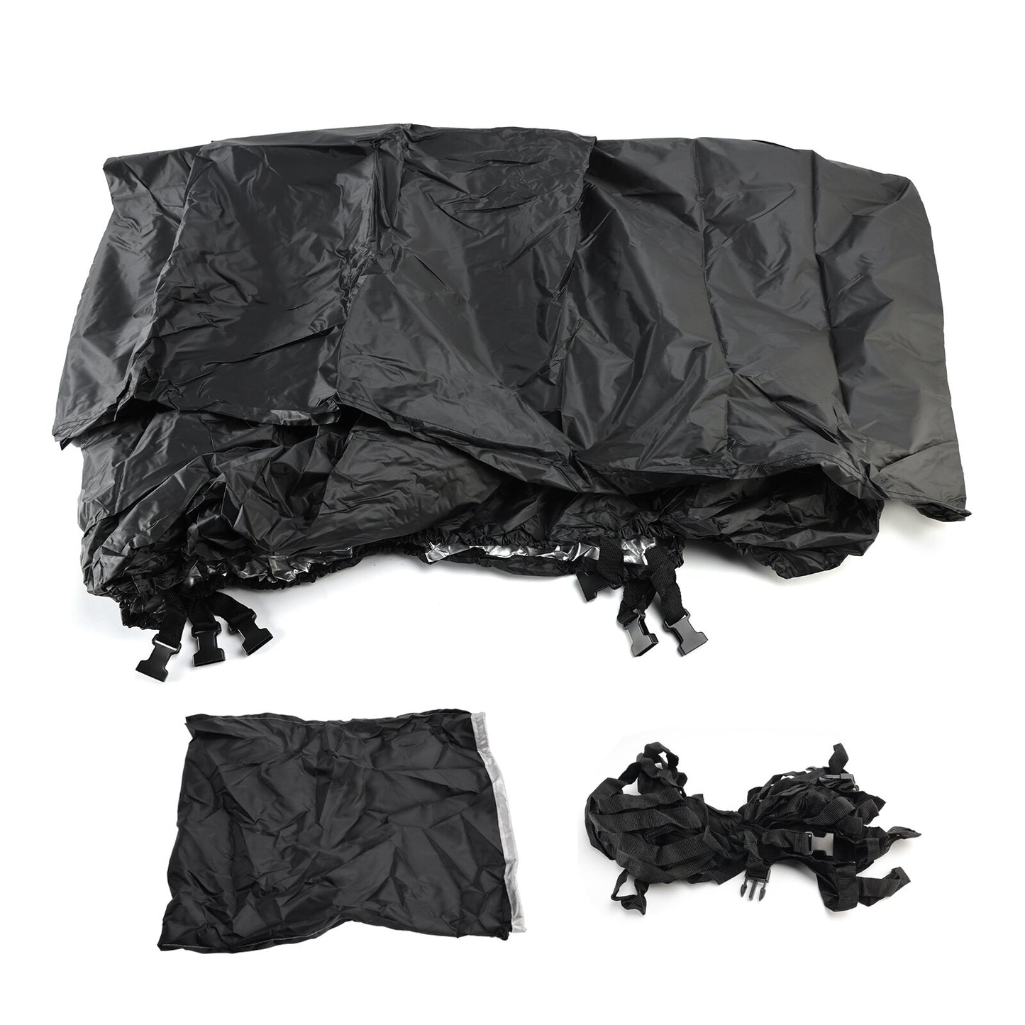 Heavy Duty Boat Cover Waterproof 210D Black For 16-18Ft Fishing Jon Boat L Beam