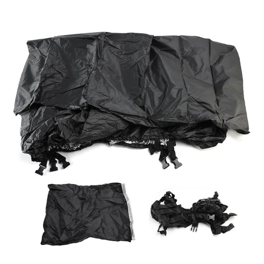 Solid Spare Heavy Duty Boat Cover Waterproof 210D Black For 16-18Ft Fishing Jon Boat L Beam