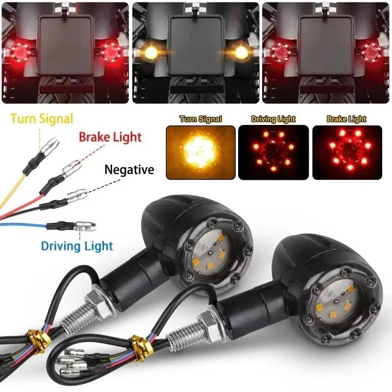 4X Motorcycle LED Turn Signals Blinker Light For Harley BMW Honda Chopper Bobber