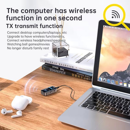 4 in1 Bluetooth Audio Adapter Wireless Receiver Transmitter MP3 Player 3.5mm Aux
