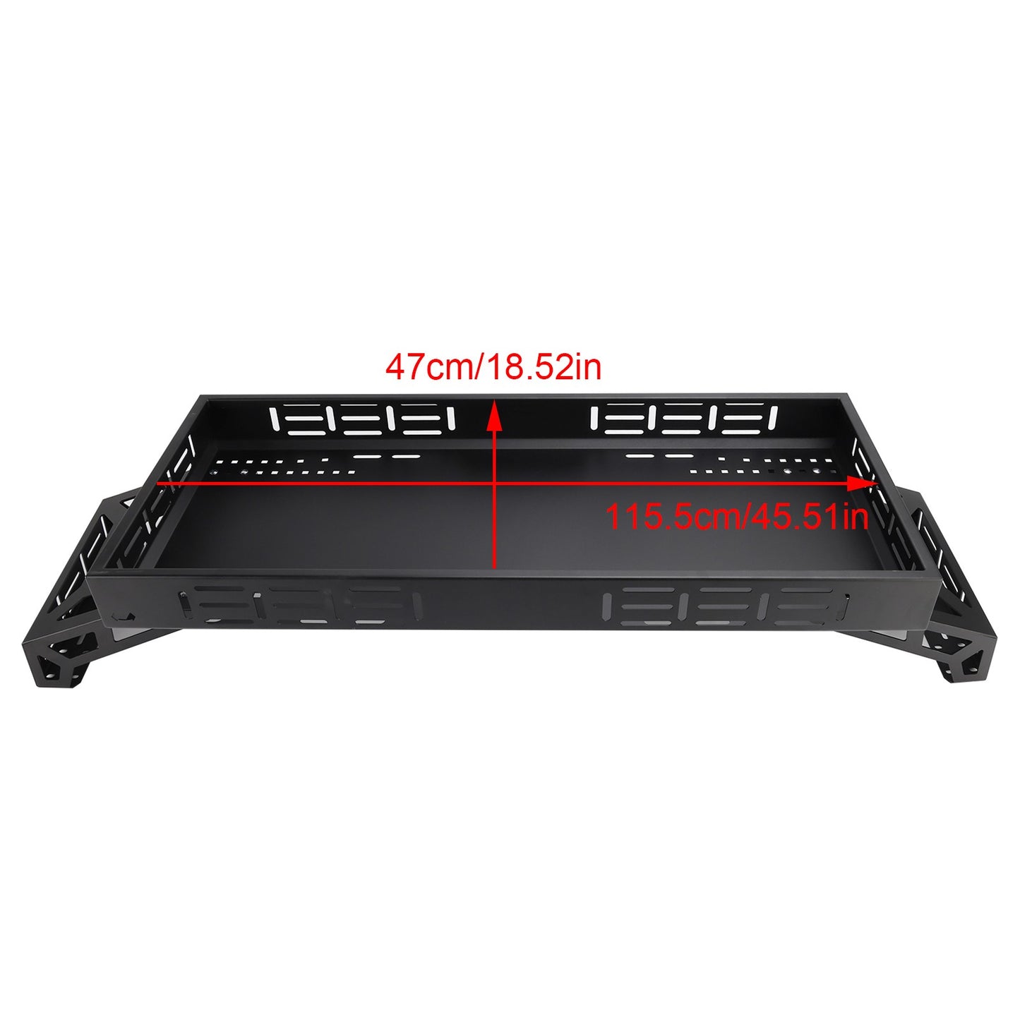Universal Utv Raised Metal Full-Bed Rack Steel For Polaris Ranger 570 Midsize