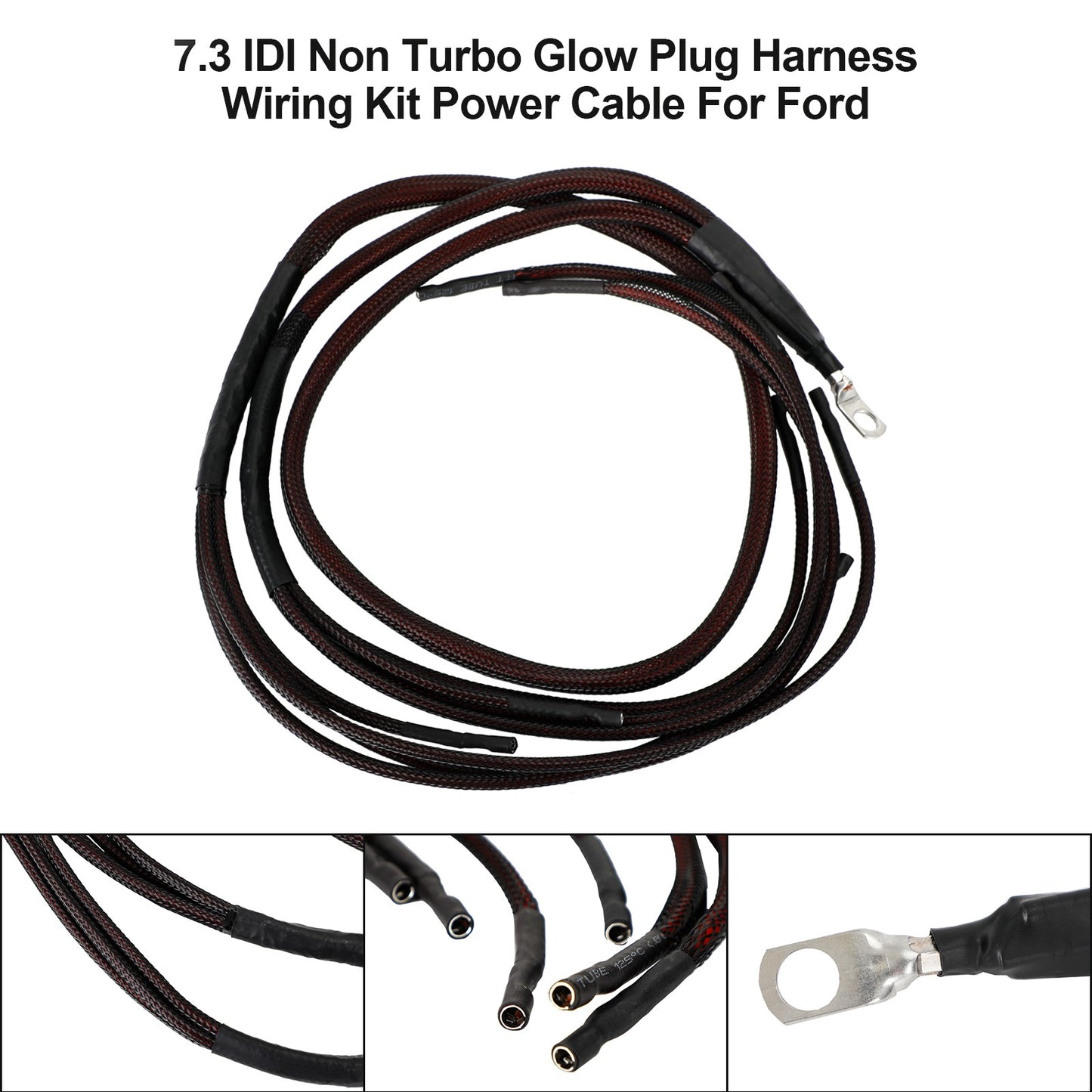 For Ford 7.3 IDI Non Turbo Glow Plug Wiring Harness Kit Power Cable