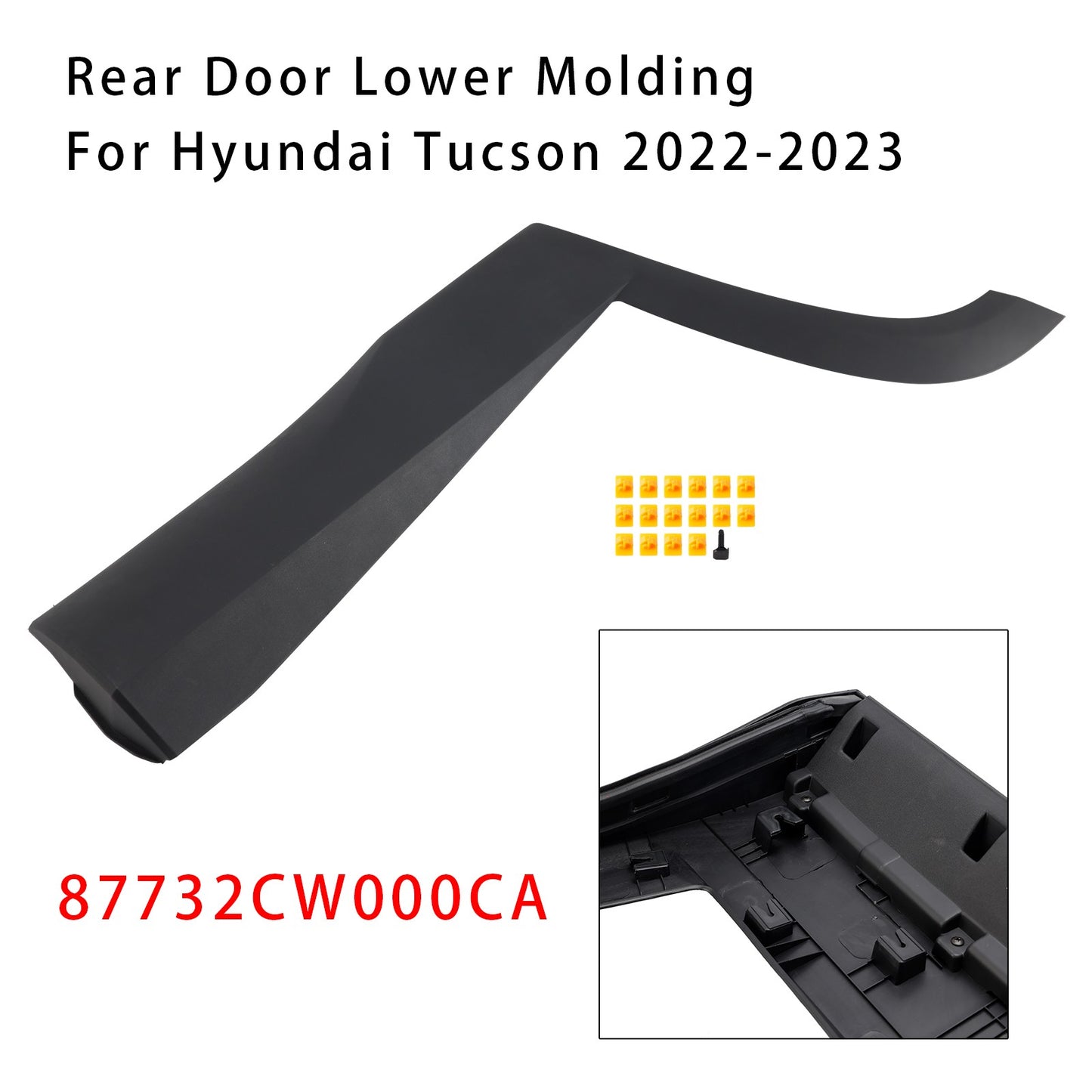 Rear Right Side Door Lower Molding 87732CW000CA For Hyundai Tucson_2022-2023