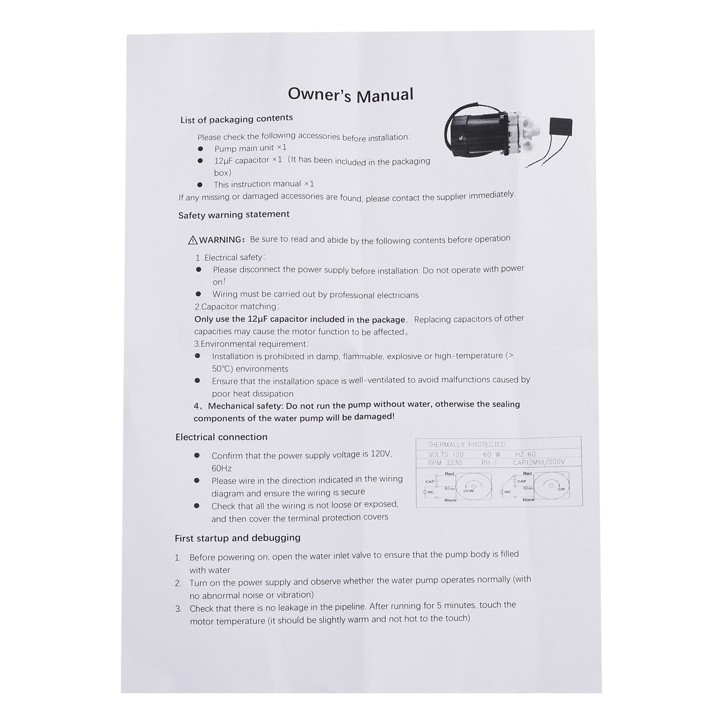 Ice Maker Machine Motor Replacement for Hoshizaki S-0731 Water Pump Motor*