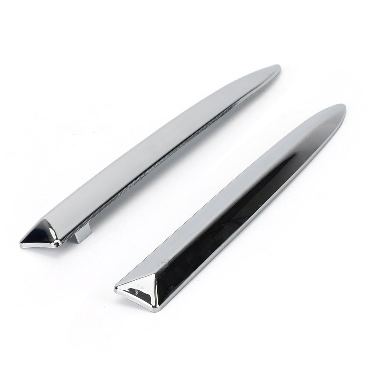 Pair Chrome Front Bumper Upper Grill Moulding Trim For Fiat 500 2007-2015 US