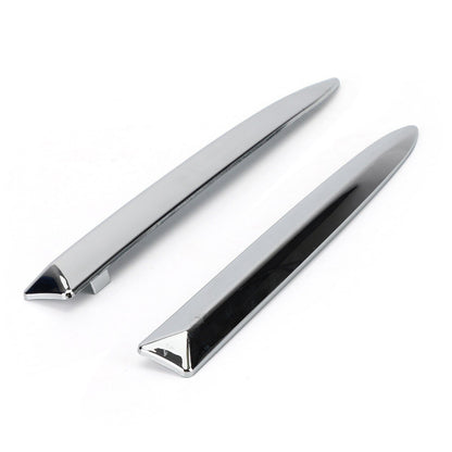 Pair Chrome Front Bumper Upper Grill Moulding Trim For Fiat 500 2007-2015 US