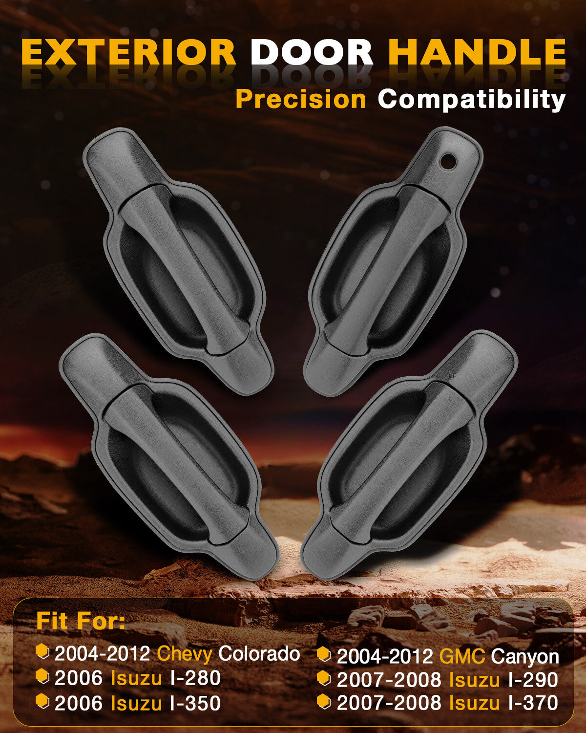 Exterior Outside Door Handle Set Front Rear For 04-12 Chevy Colorado GMC Canyon