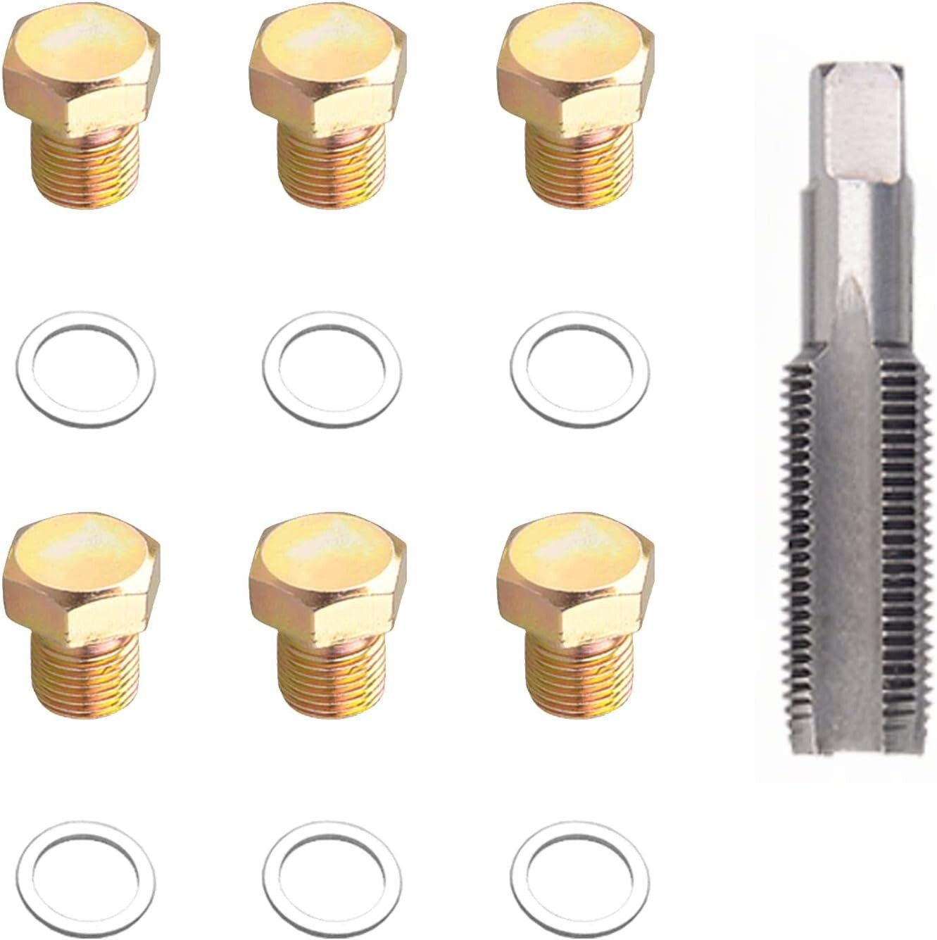 7pc M15 x 1.5 Oil Pan Thread Repair Kit Set Sump Drain Plug Repair Tool Kit