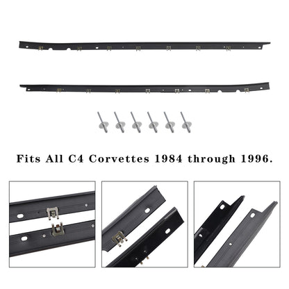 Driver + Passenger Sides Door Panel Outer Window Seals For Corvette 1984-1996 95