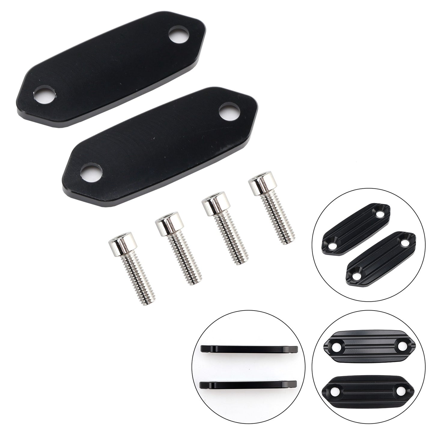 Black mirror delete block off plates fits Kawasaki Ninja 125/250/SL/300/400/650