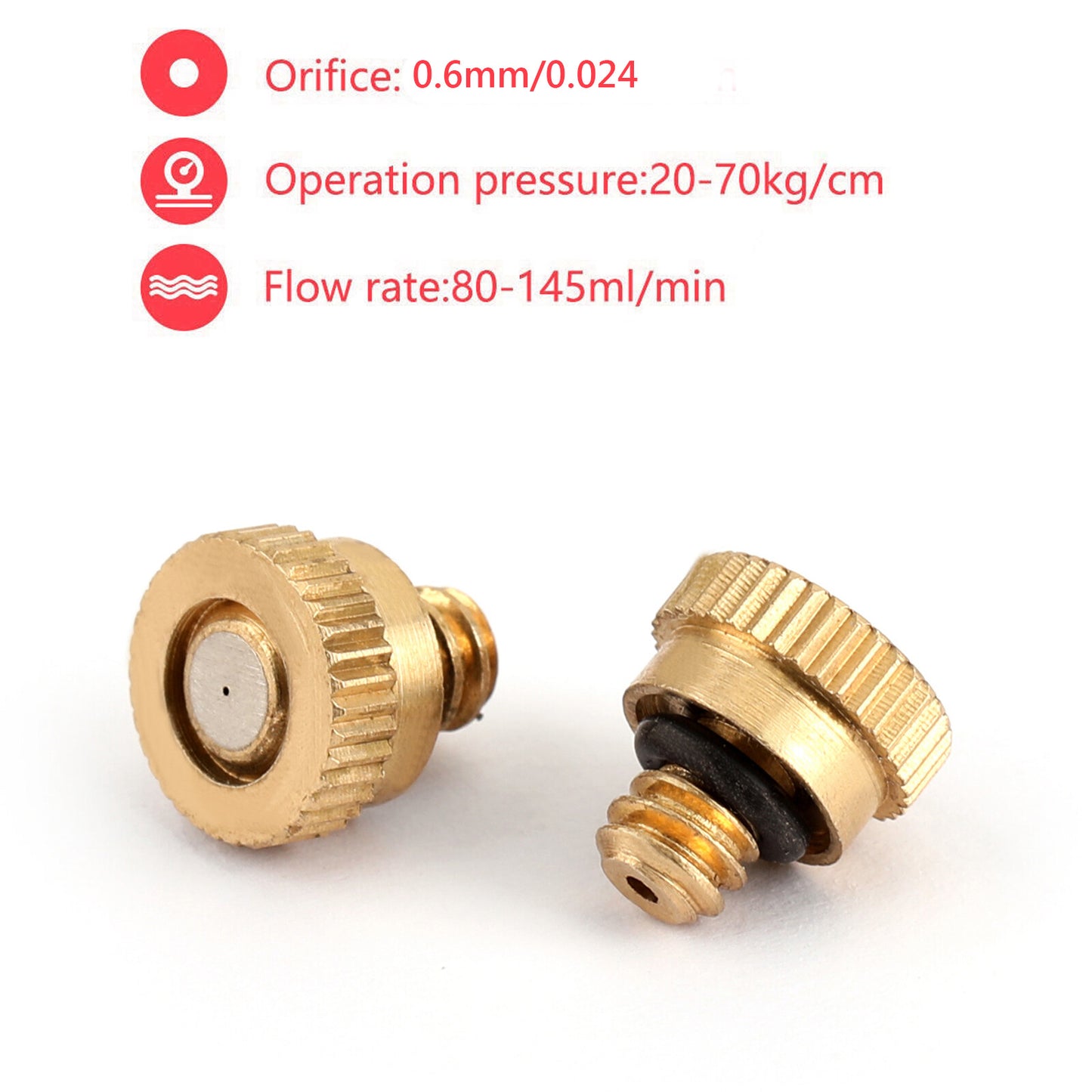 20X Brass Misting Nozzles Water Mister Sprinkle For Cooling System 0.024" 10/24