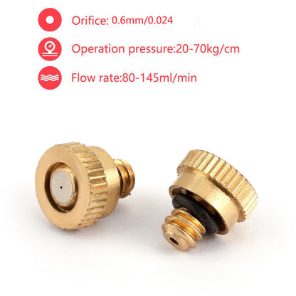 20X Brass Misting Nozzles Water Mister Sprinkle For Cooling System 0.024" 10/24