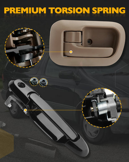 Exterior Outside Inside Rear Tailgate Door Handle Kit Fit 1998-03 Toyota Sienna