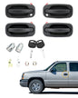4X Exterior Door Handle Set w/ Lock Cylinders & Key For 99-07 Chevy GMC Cadillac