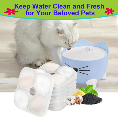 12pcs Cat Water Fountain Filters Fits for Catit PIXI All 80oz Pet Fountain