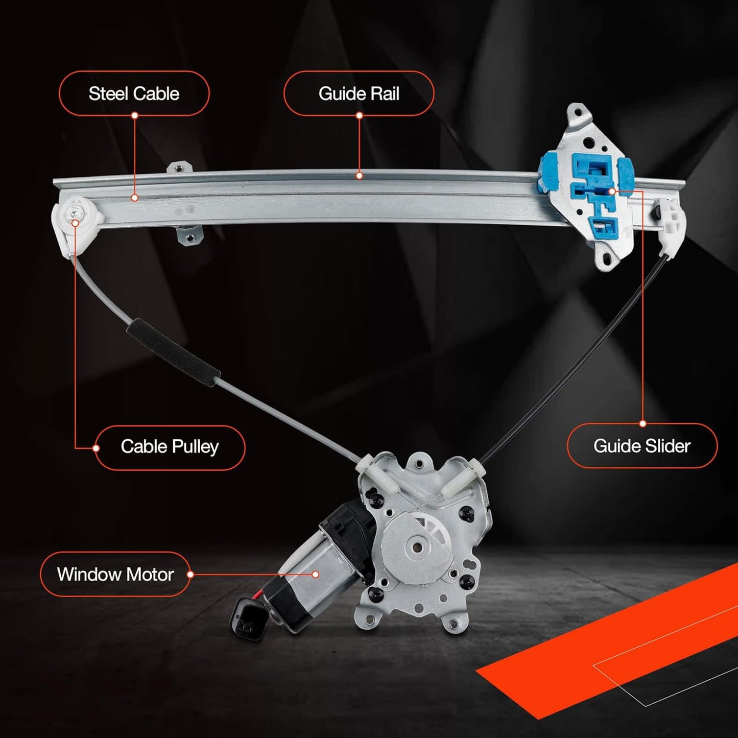 Front Left & Right Power Window Regulator w/Motor For 03-06 Mitsubishi Outlander