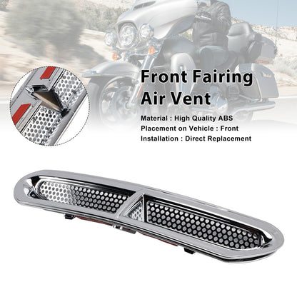Front Fairing Air Vent Trim For Touring Street Glide Electra Glide 14-2024Chrome