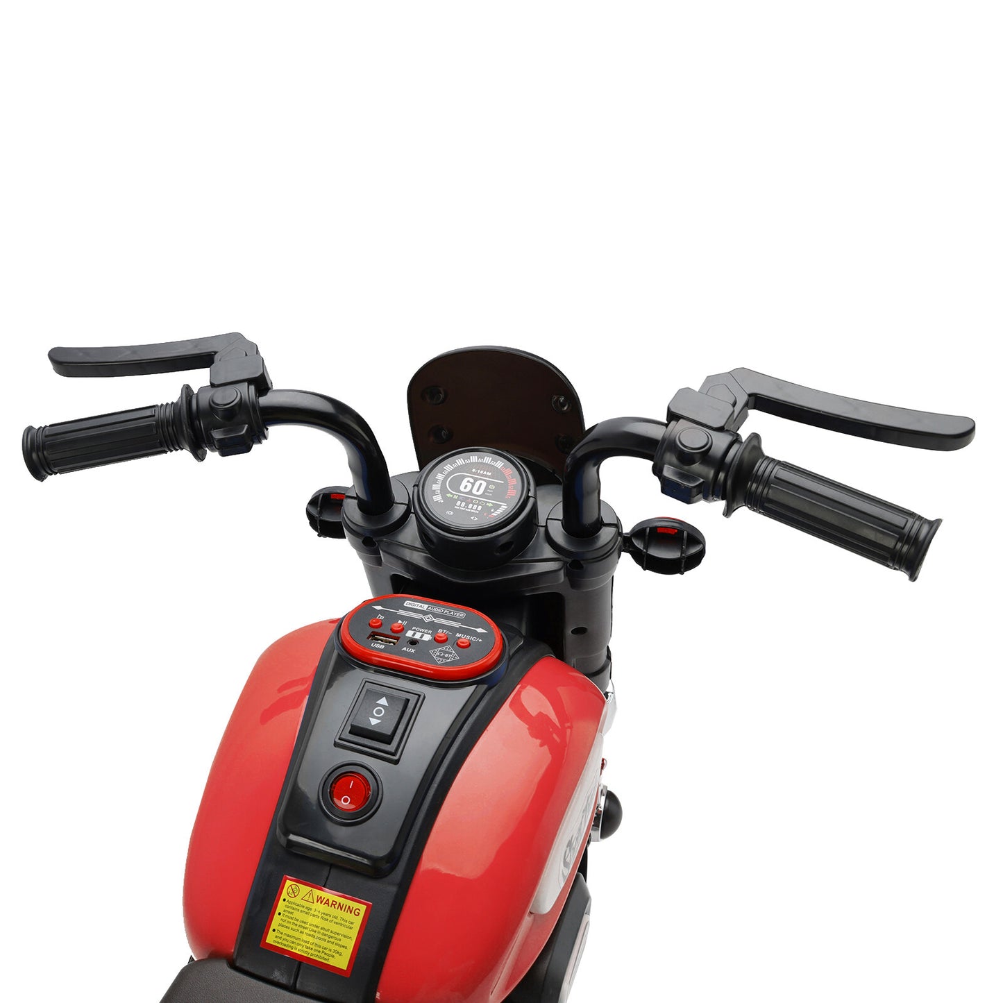 3 Wheel Kids Ride On Motorcycle 6V Powered Electric Dual Drive Toy Car Red