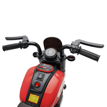 3 Wheel Kids Ride On Motorcycle 6V Powered Electric Dual Drive Toy Car Red