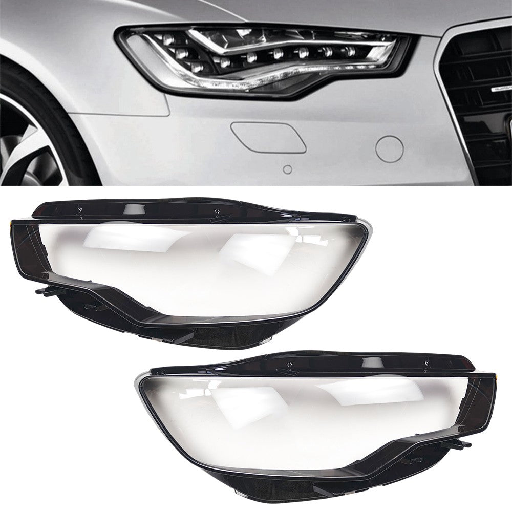 Clear Headlight Headlamp Lens Covers For 2011-2015 Audi A6 C7