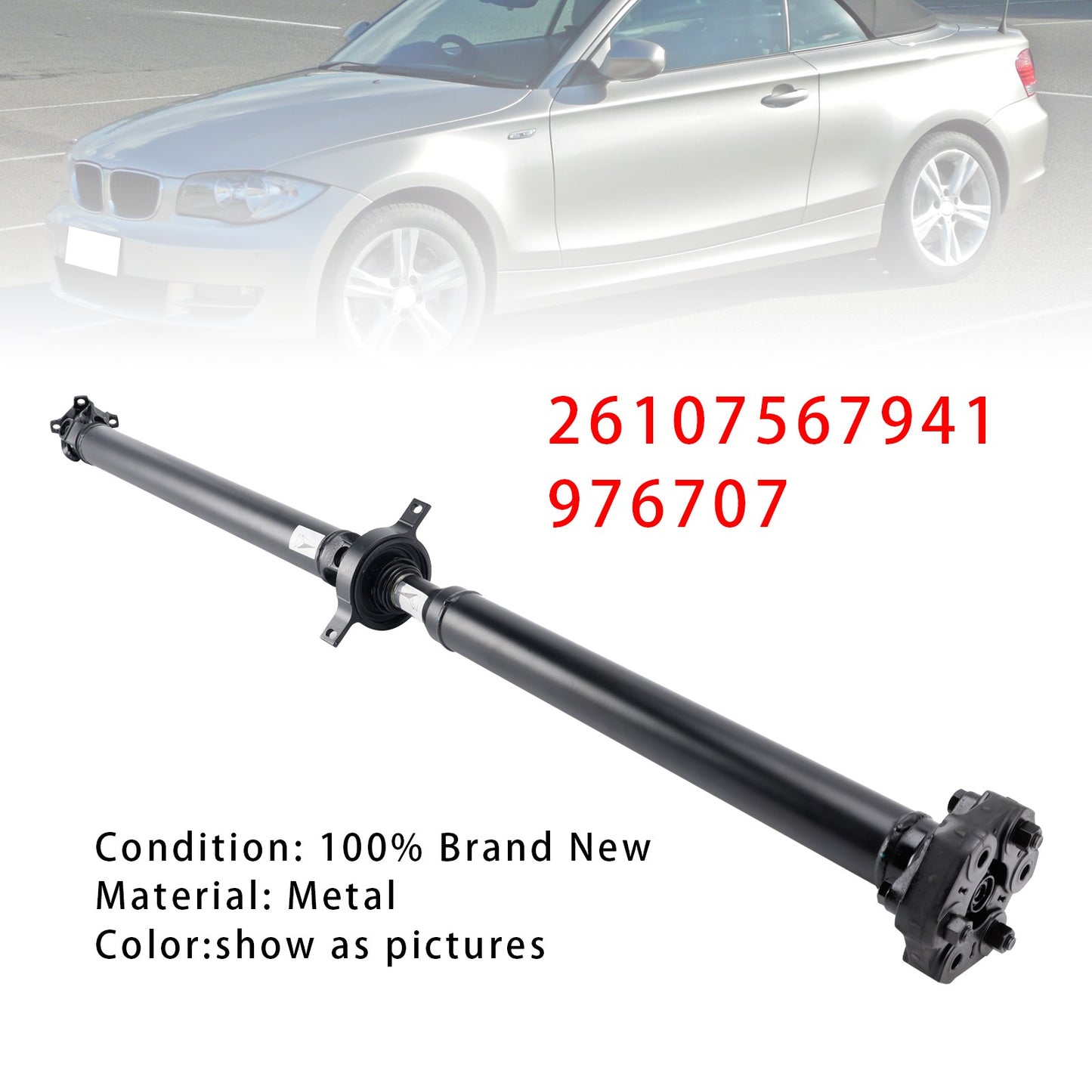 Rear Driveshaft Prop Shaft Assembly 26107567941 For BMW 128i E82 E88 2008-2013